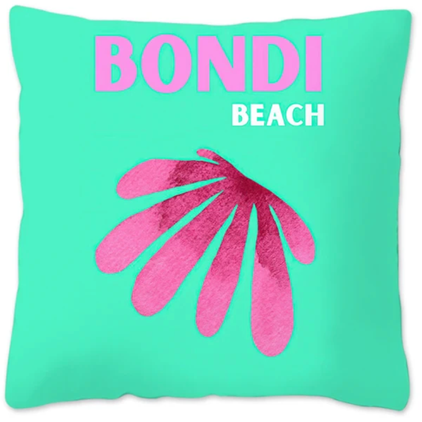 Pillow Cover, Travel to Bondi, by Jojo